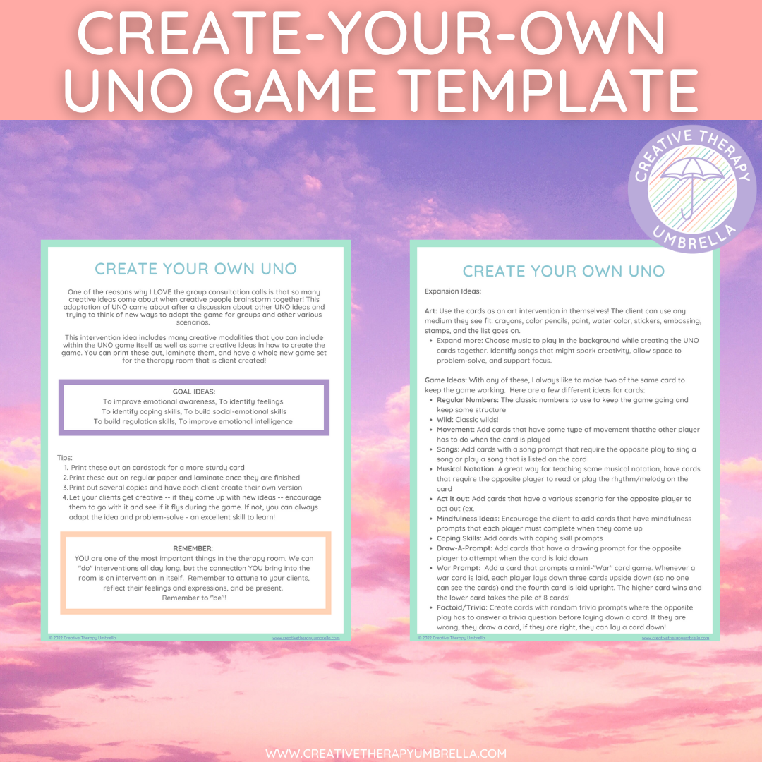 Create Your Own UNO Game Cards and Intervention Ideas - Image 2